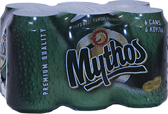 Mythos sixpack met blikjes van 33cl Mythos sixpack met blikjes van 33cl